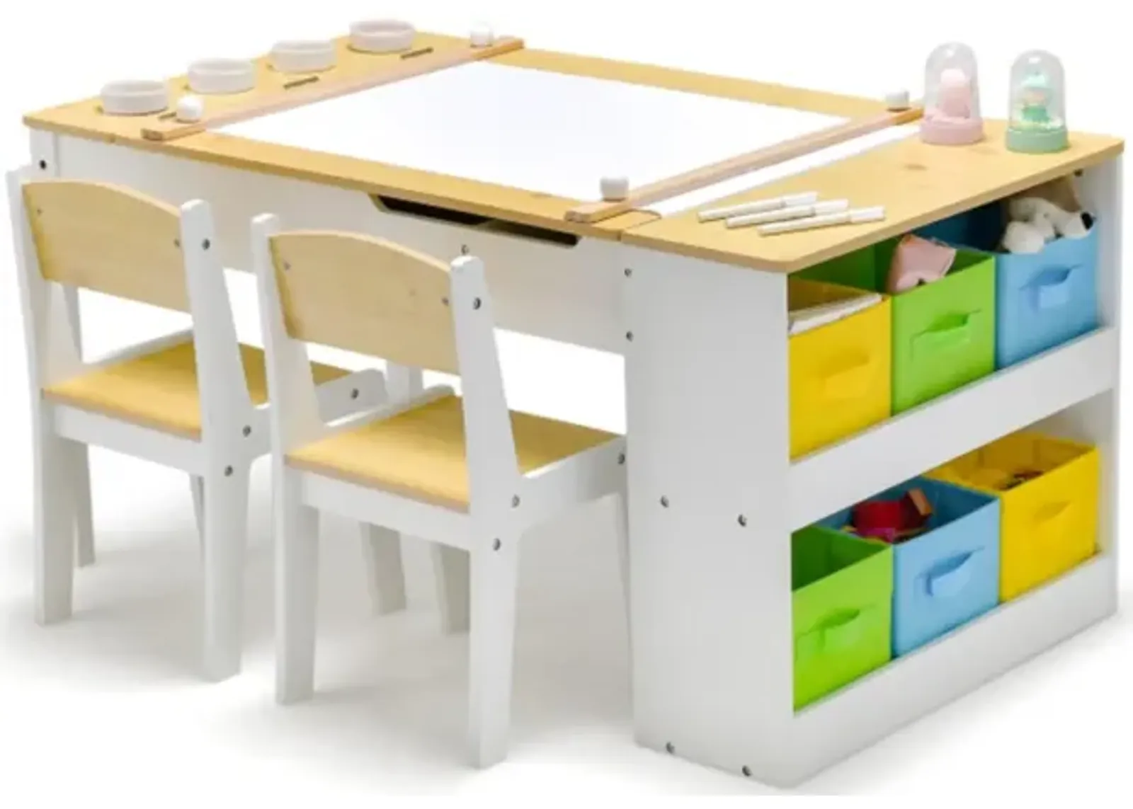 Hivvago Children Art Activity Table and Drawing Table-Natural