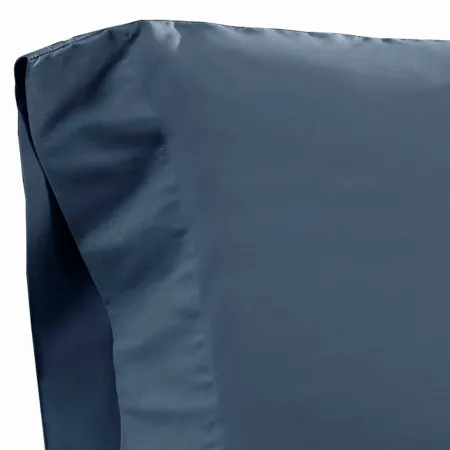 Ivy 4 Piece King Size Cotton Ultra Soft Bed Sheet Set, Prewashed, Dark Blue - Benzara