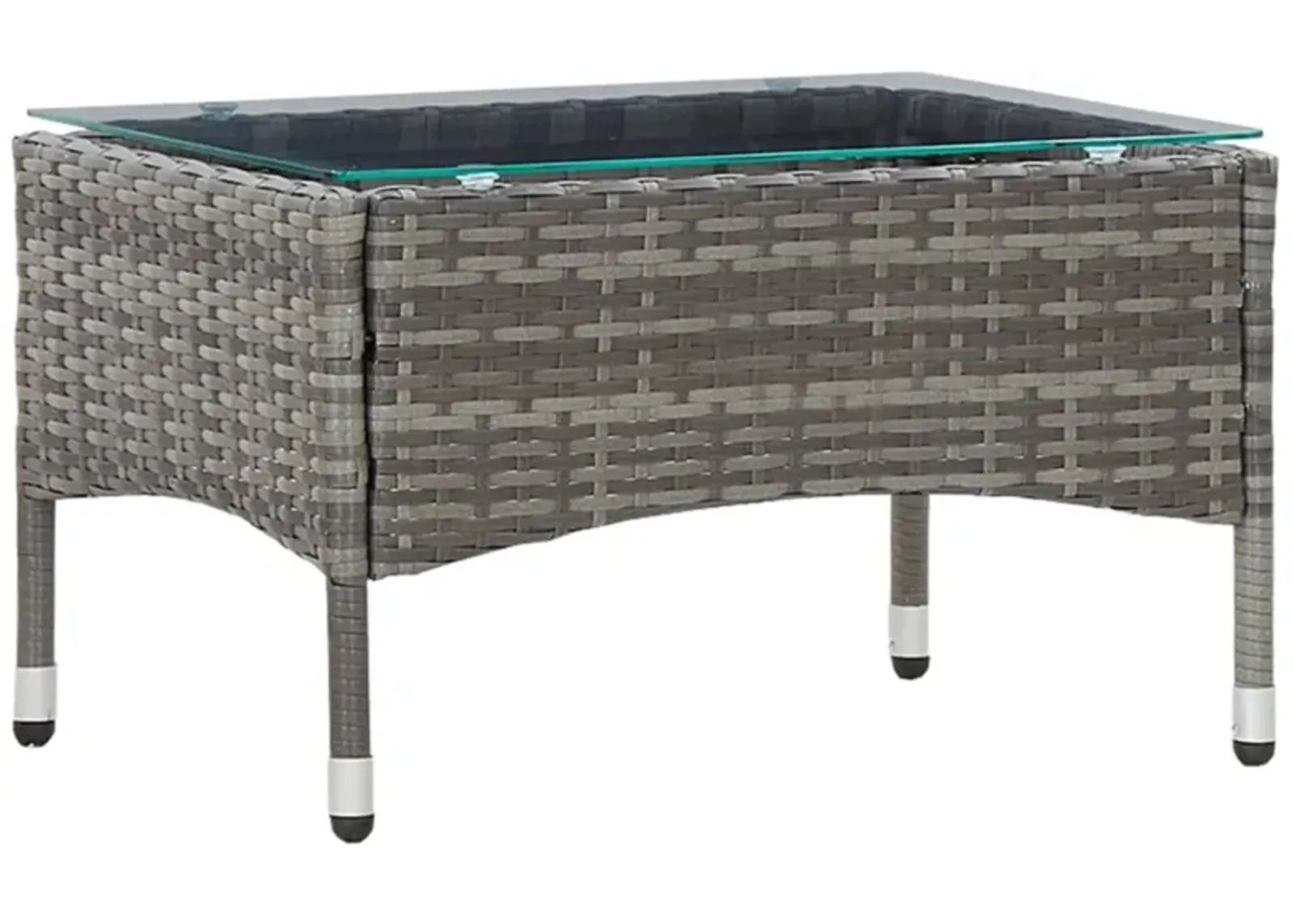 vidaXL Coffee Table Gray 23.6"x15.7"x14.2" Poly Rattan