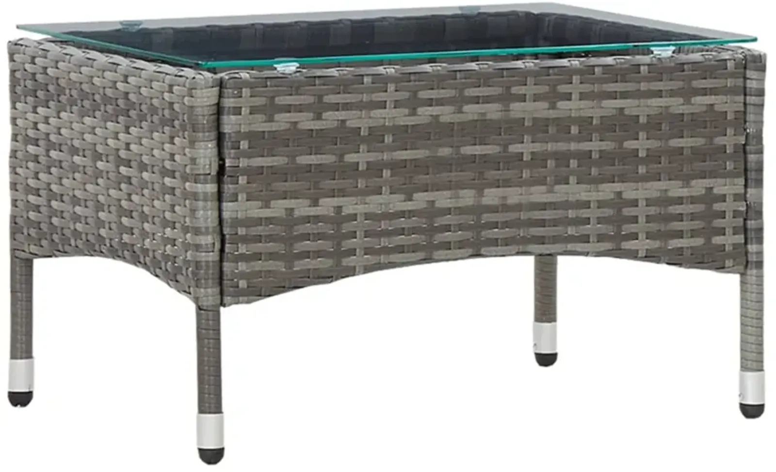 vidaXL Coffee Table Gray 23.6"x15.7"x14.2" Poly Rattan