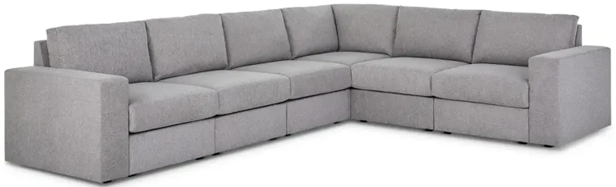 Flex Pebble 6-Seat Sectional with Wide Arm