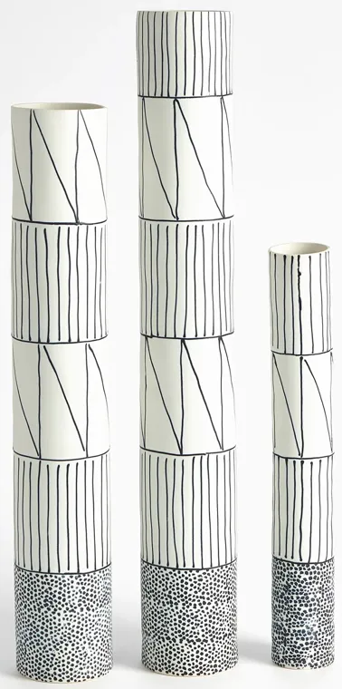 Tribal Stick Vase-White Medium