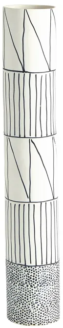 Tribal Stick Vase-White Medium