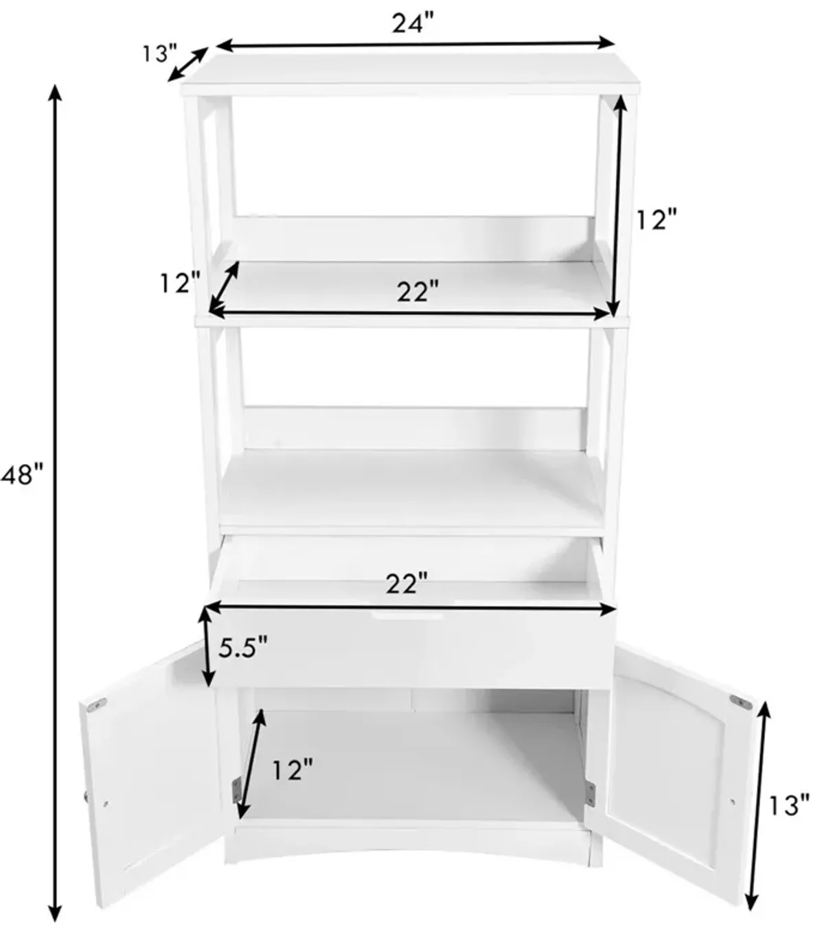 Costway Bathroom Storage Cabinet Floor Cabinet w/Drawer Shelf Cupboard Espresso