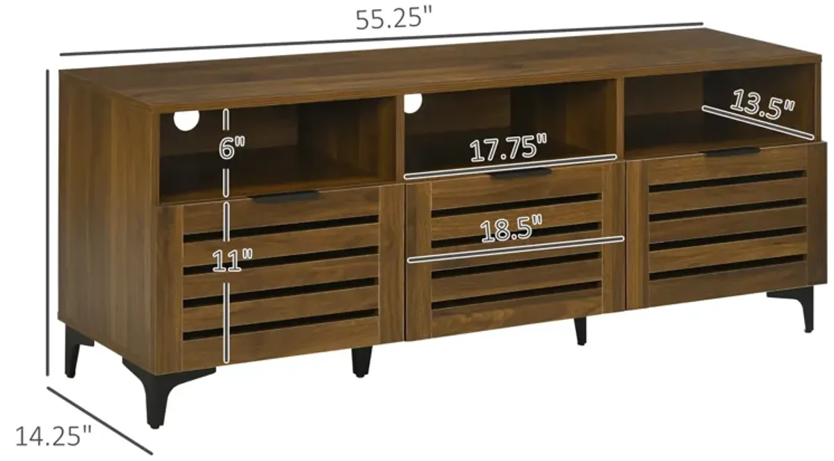 Brown Entertainment Center: TV Stand for 65" TVs with Storage