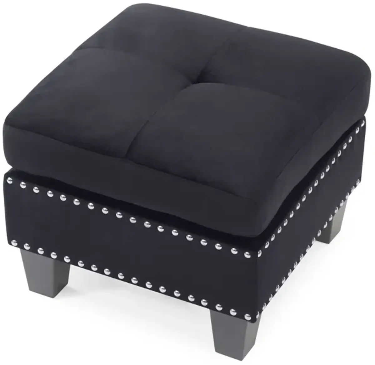 Nailer Twill Upholstered Ottoman