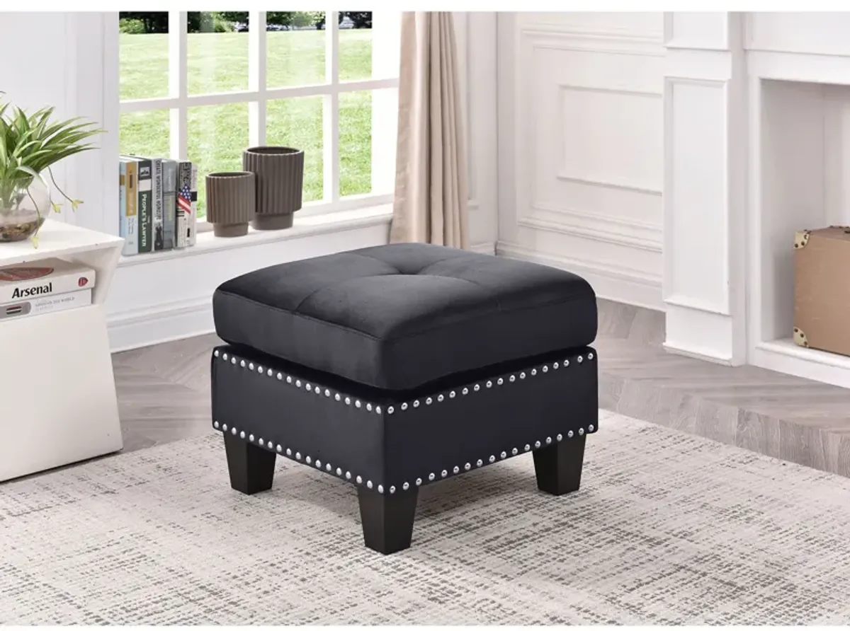 Nailer Twill Upholstered Ottoman