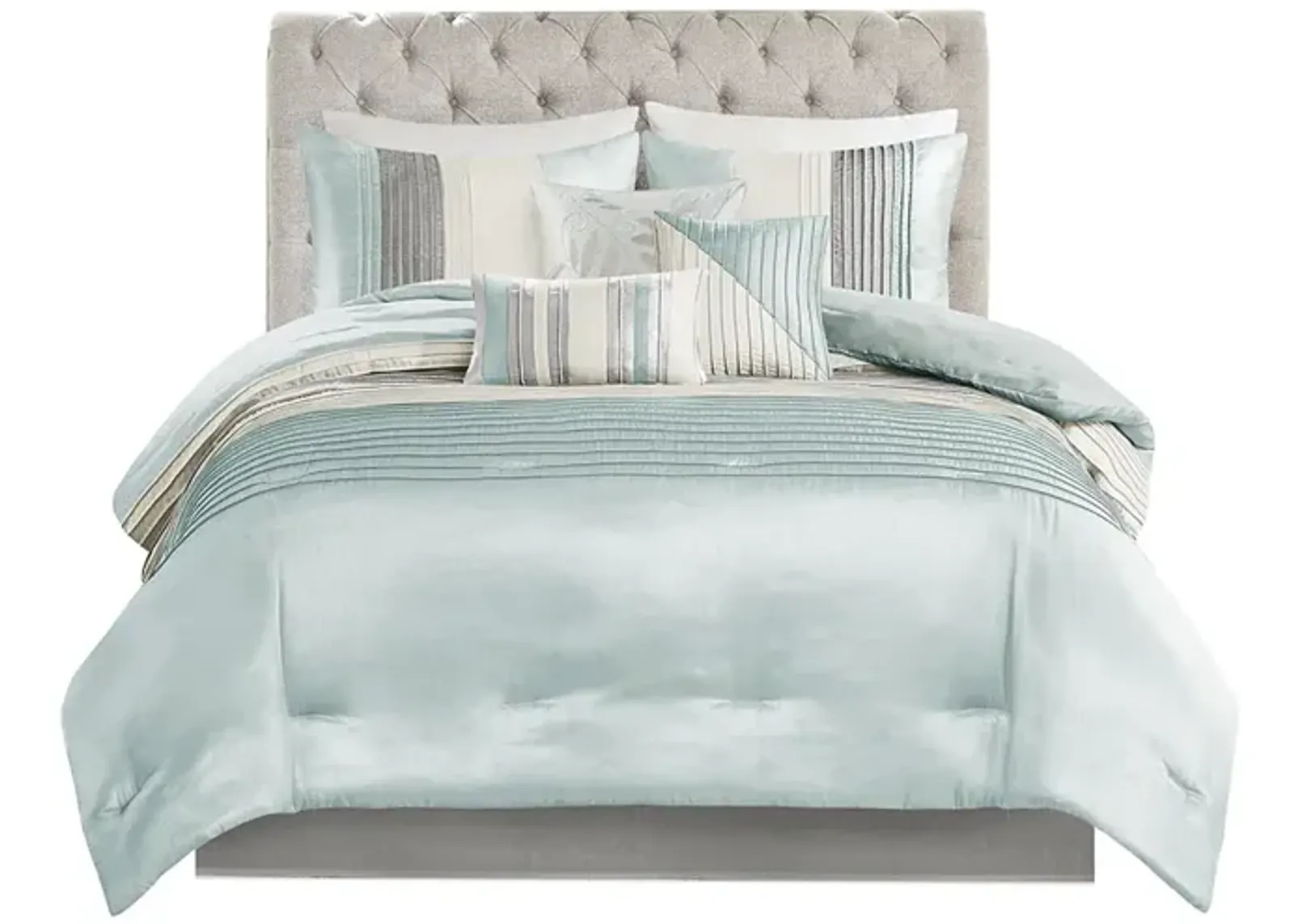 Gracie Mills Nixon 7-Piece Contemporary Striped Comforter Set