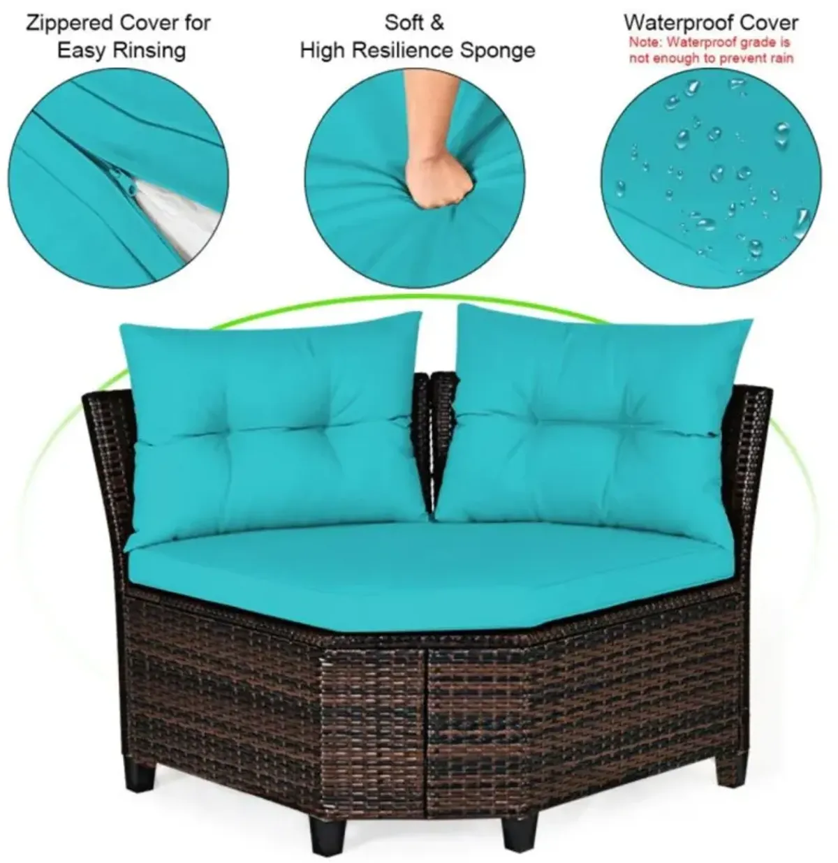 Hivvago 4 Pieces Outdoor Cushioned Rattan Furniture Set