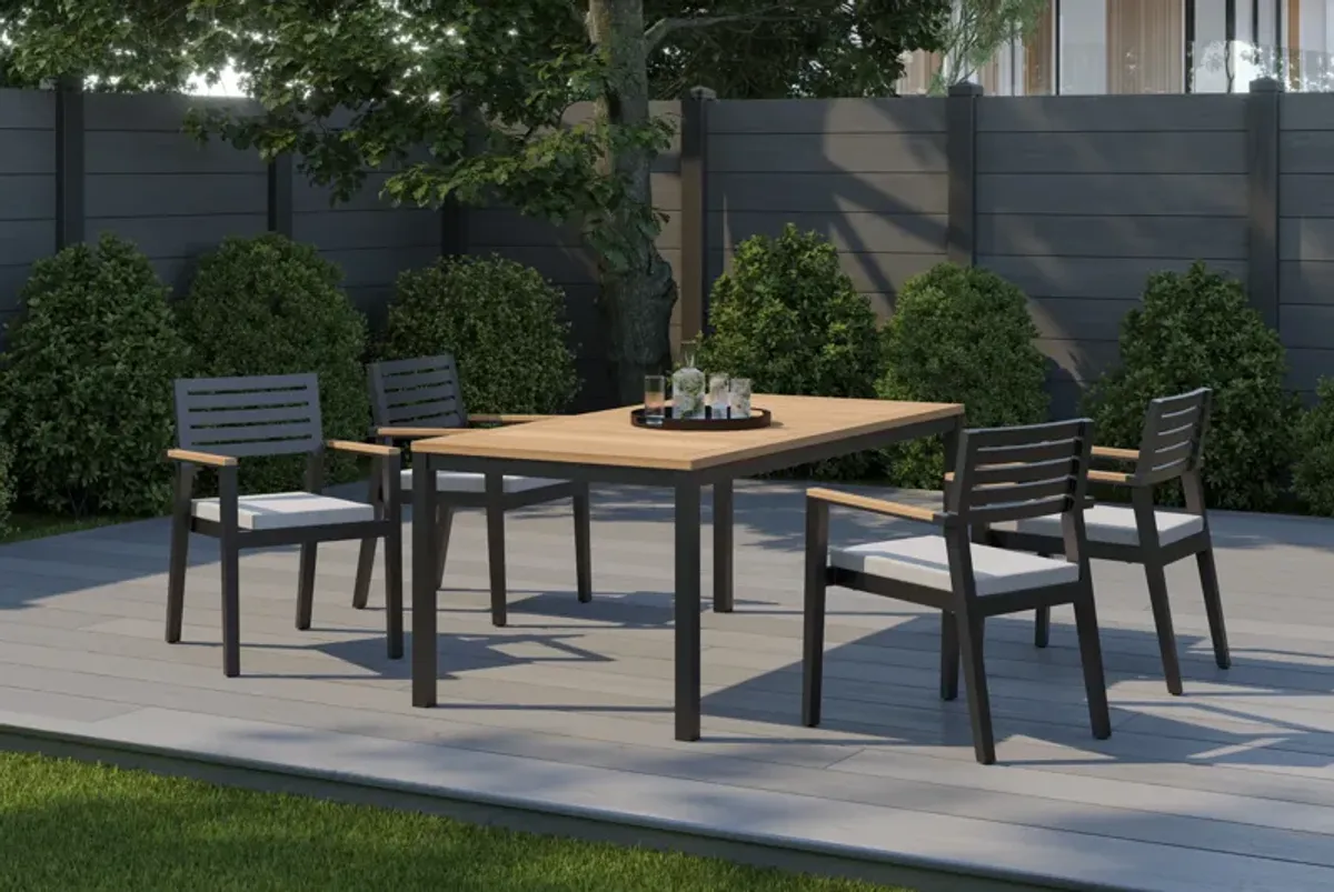 Rhodes 5 Piece Patio Dining Set with 72 in. Table