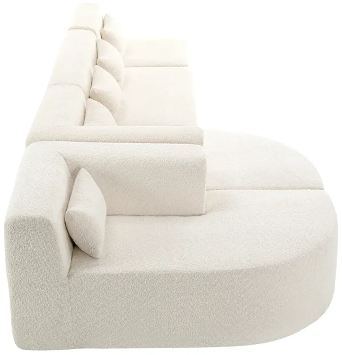 Merax Boucle Fabric Sofa Couch with Chaise Lounge