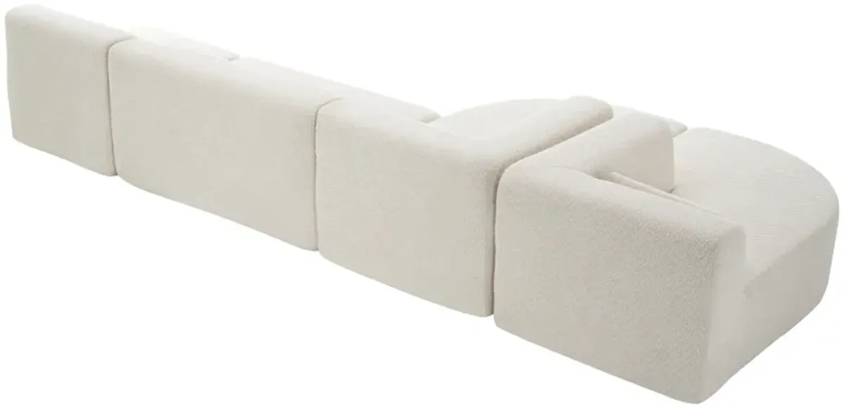 Merax Boucle Fabric Sofa Couch with Chaise Lounge