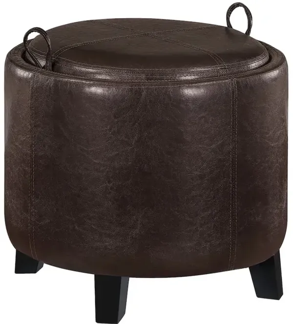 Convenience Concepts Designs4Comfort Oscar Storage Ottoman with Reversible Tray