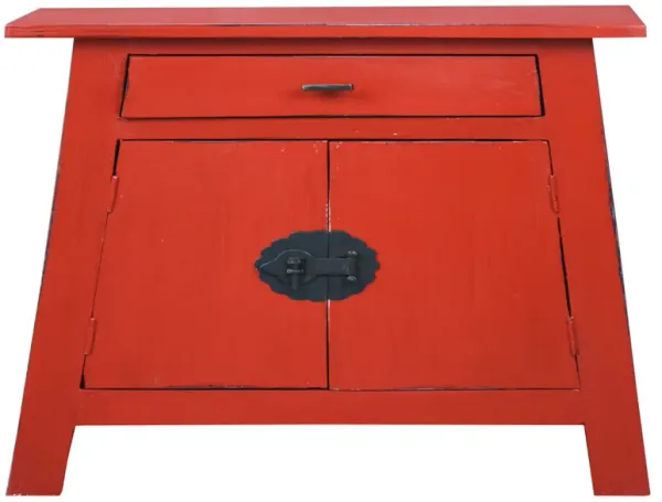 Shabby Chic Cottage 21 in. Red Rectangular Wood End Table