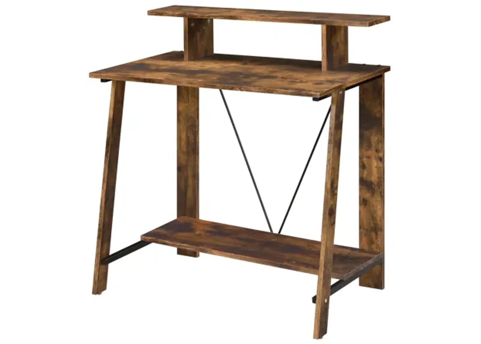 ACME Nypho Writing Desk, Weathered Oak & Black Finish