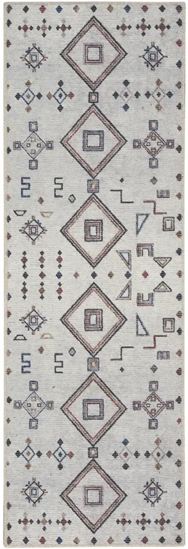 Machine Washable Series 1 SR108 Ivory/Multicolor 2'2" x 10' Rug