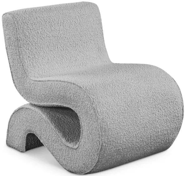 Meridian Furniture Desiree Grey Boucle Fabric Accent Chair