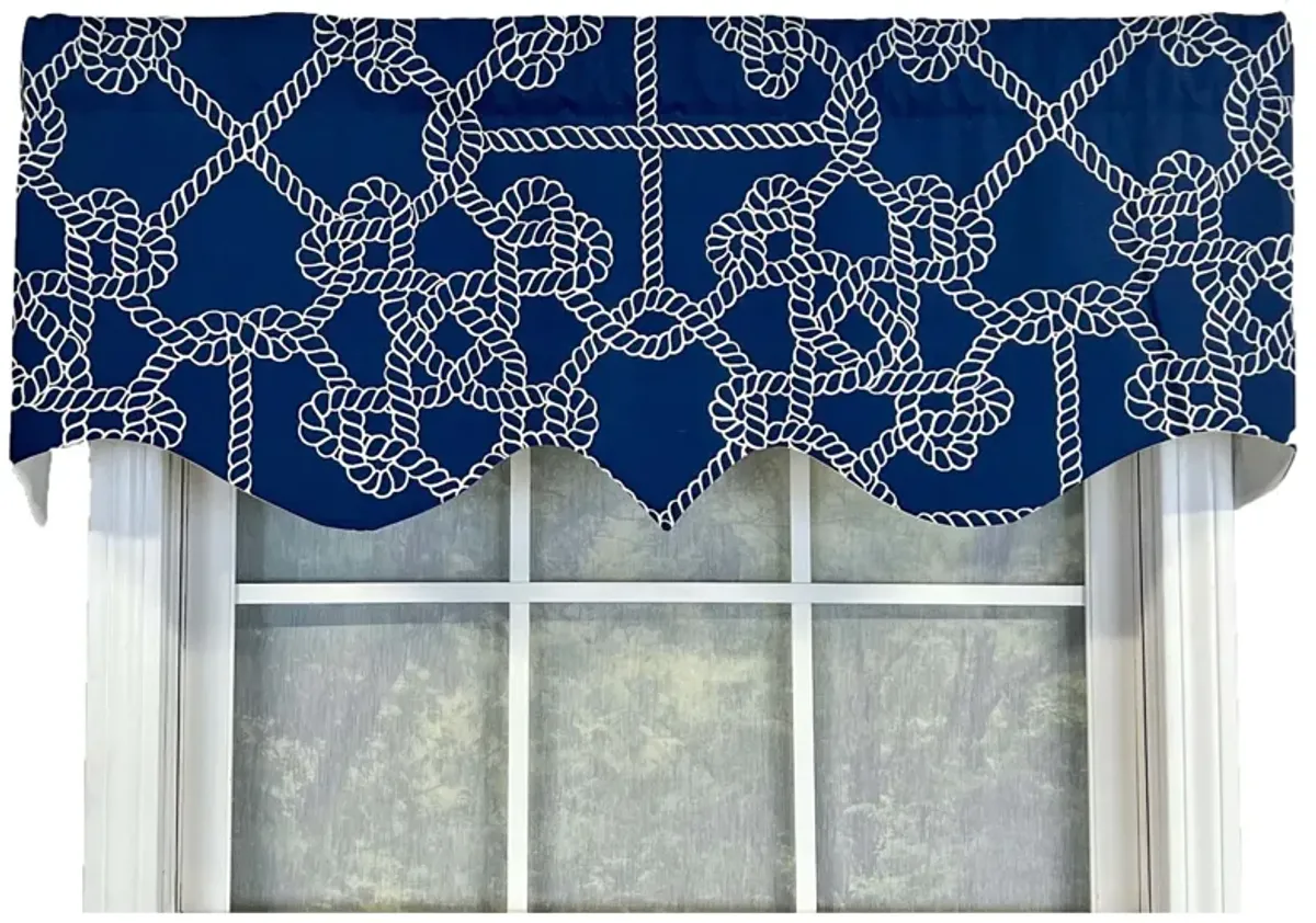 Knotty Regal Style All Season 3" Rod Pocket Valance 50" x 17" Blue by RLF Home