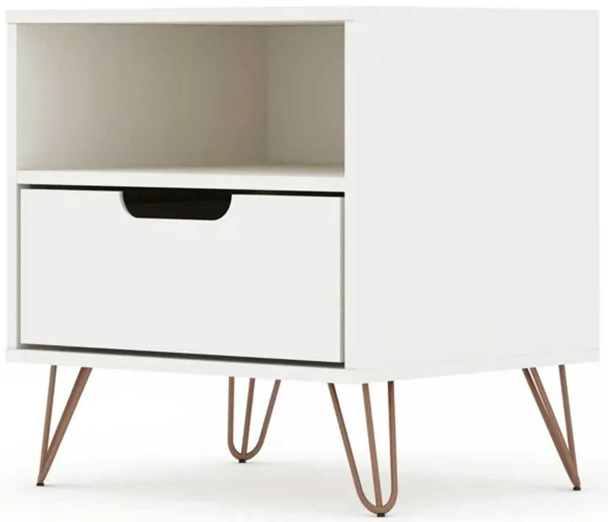 Rockefeller White 1-Drawer Nightstand
