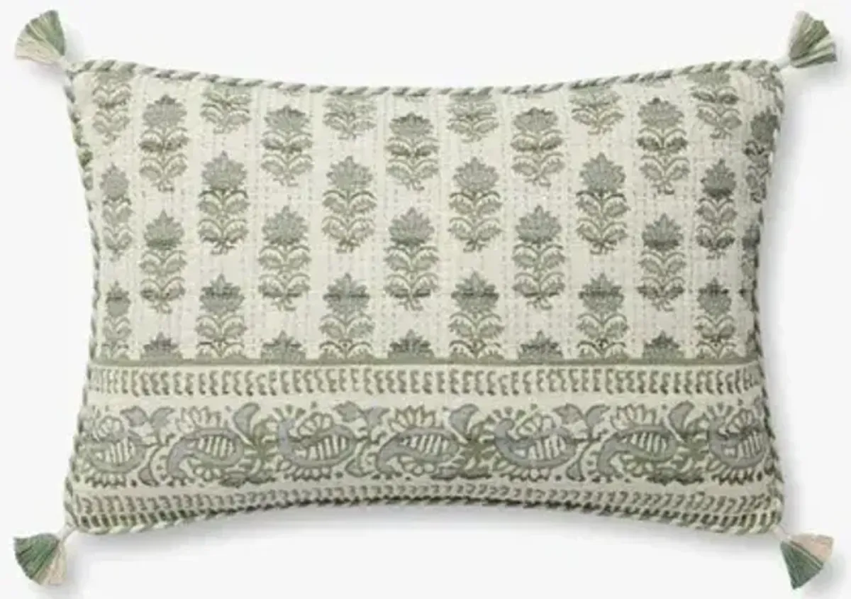 PLL0113 Sage/Ivory 13''x21'' Down Pillow