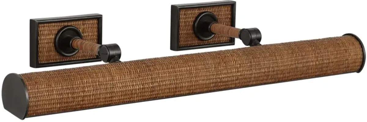 Halwell 24" Picture Light in Bronze and Natural Woven Rattan