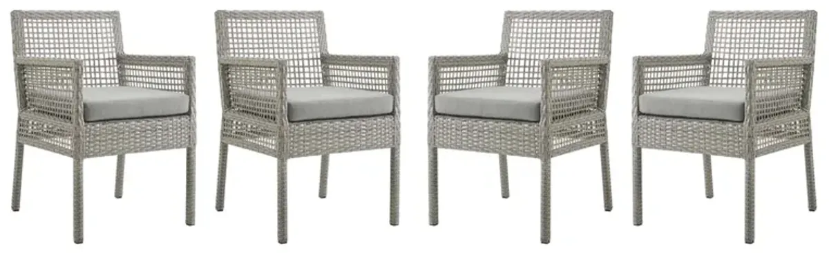 Aura Dining Armchair Outdoor Patio Wicker Rattan Set of 4