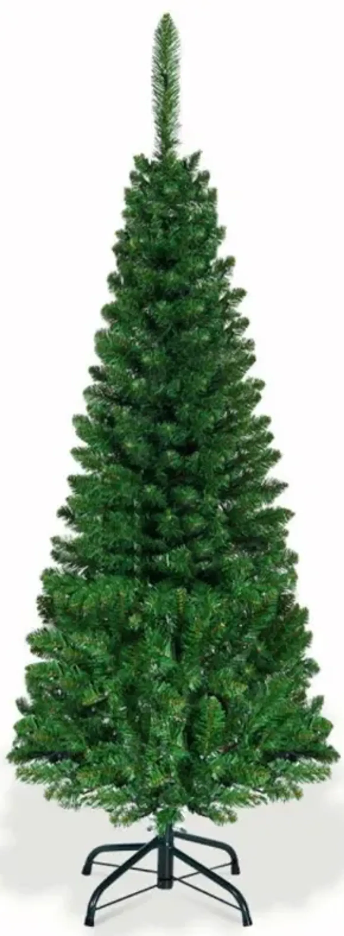 Hivvago 4.5/6.5/7.5 Feet Prelit Pencil Christmas Tree with 250 LED Lights