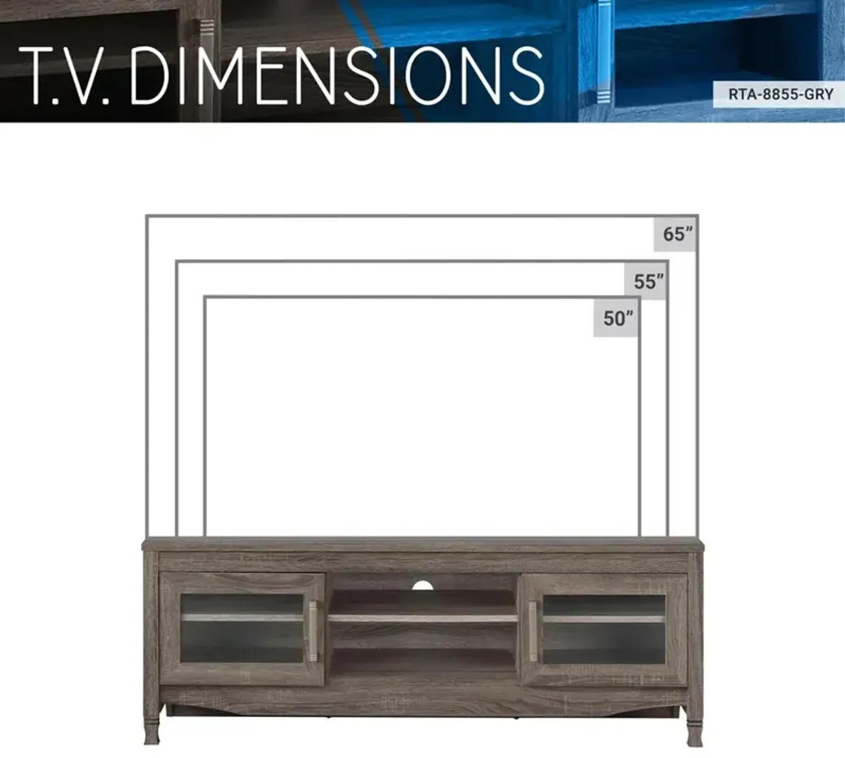 Techni Mobili Grey Driftwood TV Stand