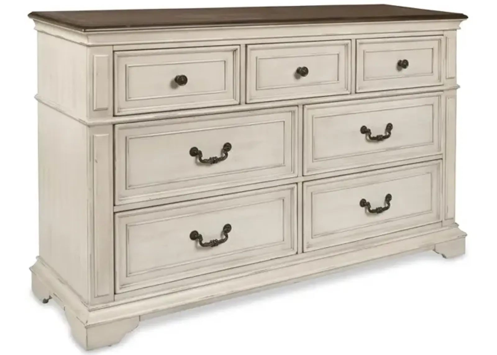 New Classic Furniture Furniture Anastasia 7-Drawer Solid Wood Dresser in Antique White