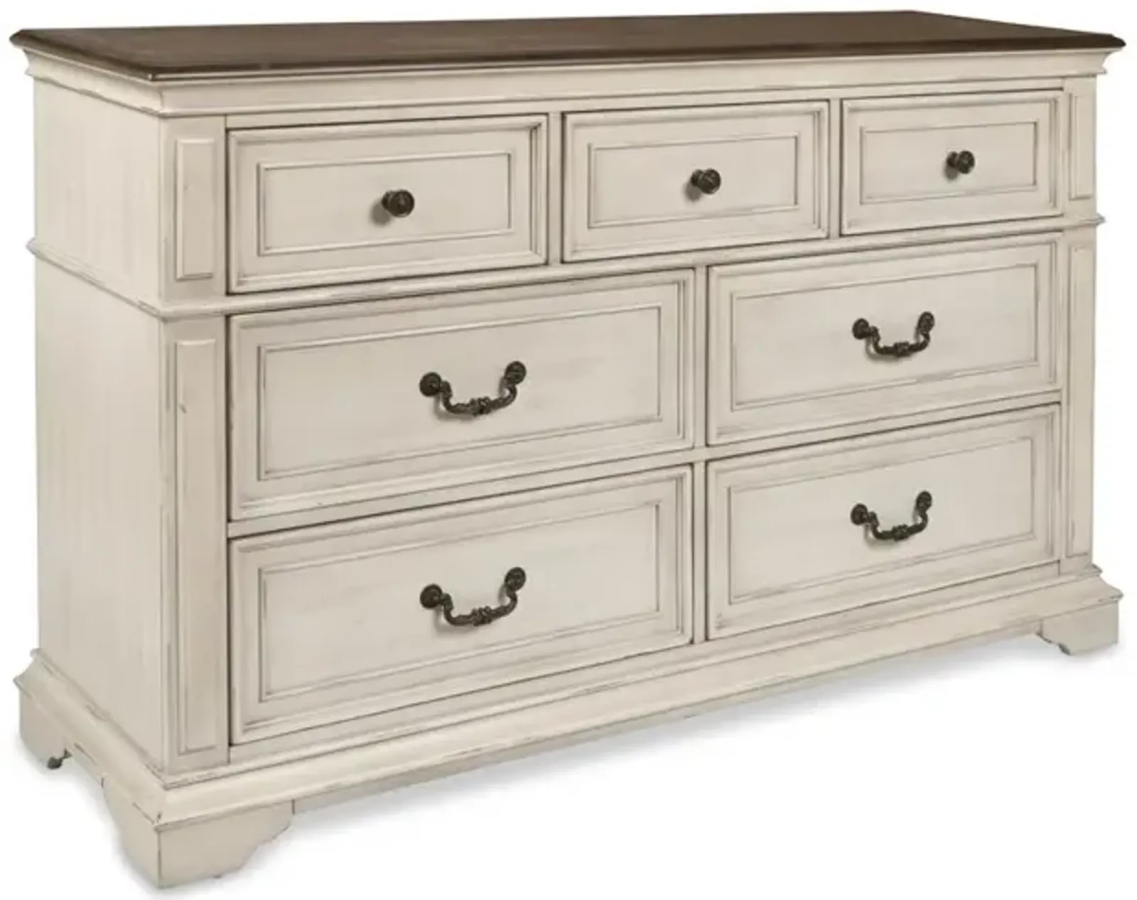 New Classic Furniture Furniture Anastasia 7-Drawer Solid Wood Dresser in Antique White