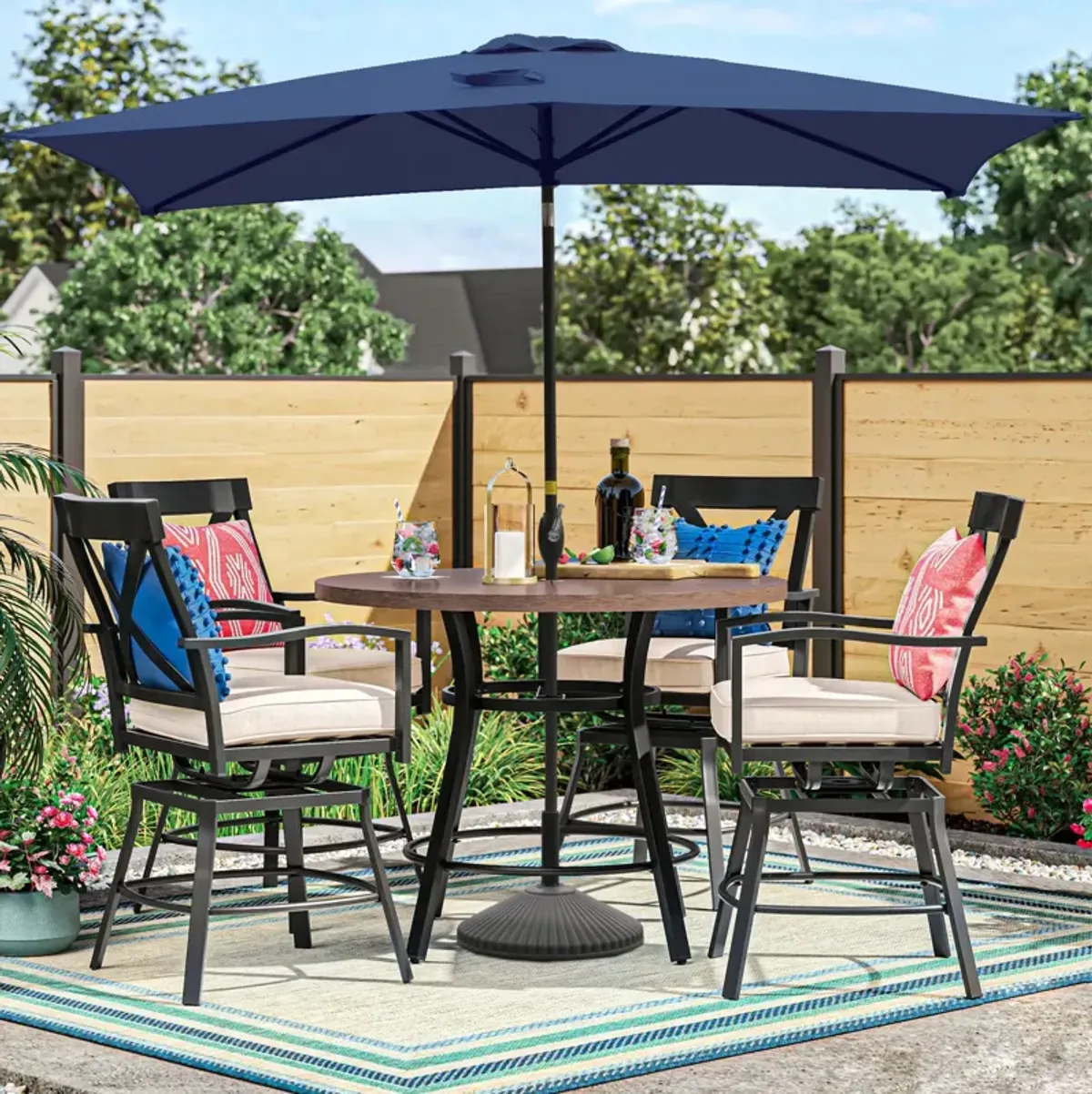 MONDAWE 10ft Rectangular Outdoor Patio Umbrella with Tilt and Crank