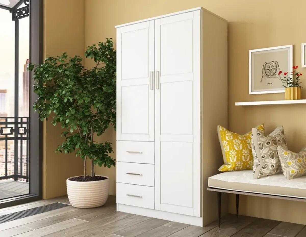 100% Solid Wood Metro 2-Door Wardrobe