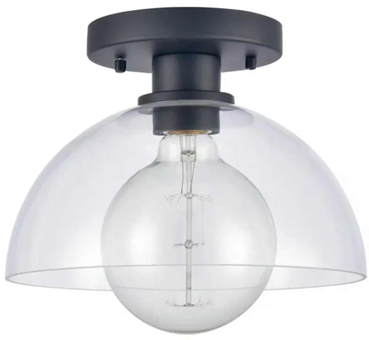 Julian 10'' Wide Black 1-Light Semi Flush Mount