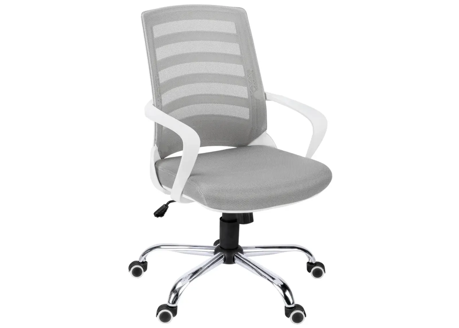 Monarch Specialties I 7225 Office Chair, Adjustable Height, Swivel, Ergonomic, Armrests, Computer Desk, Work, Metal, Mesh, White, Chrome, Contemporary, Modern