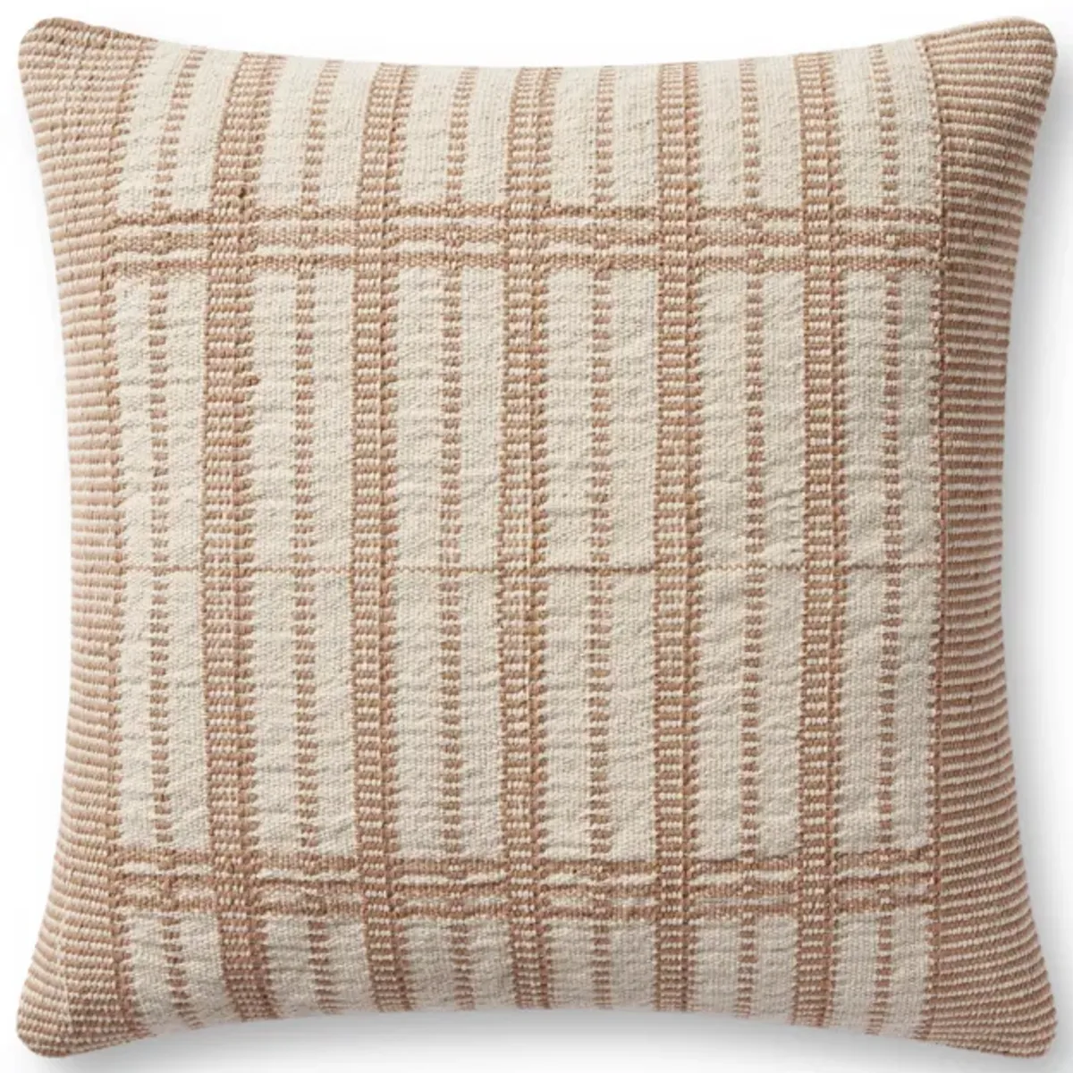 Marion PMH0029 Gold/Beige 22''x22'' Polyester Pillow by Magnolia Home by Joanna Gaines x Loloi