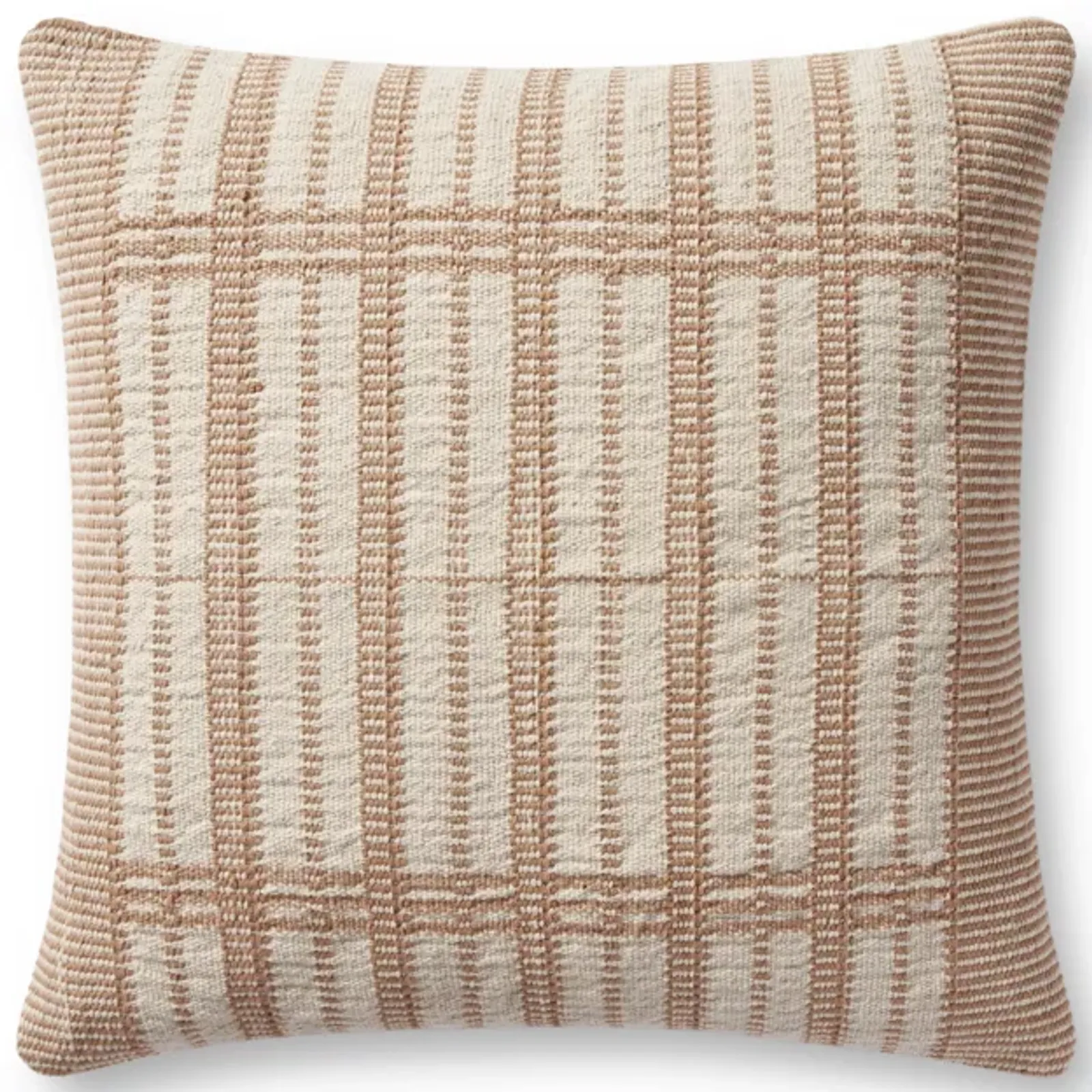 Marion PMH0029 Gold/Beige 22''x22'' Polyester Pillow by Magnolia Home by Joanna Gaines x Loloi