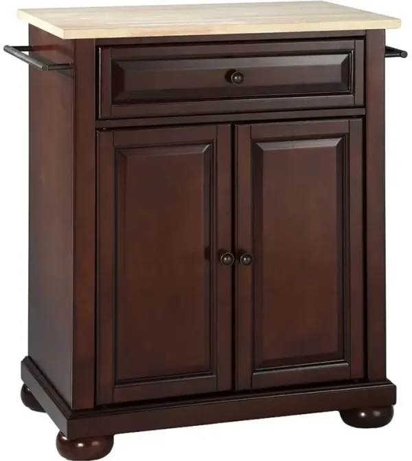 Alexandria Wood Top Portable Kitchen Island/Cart
