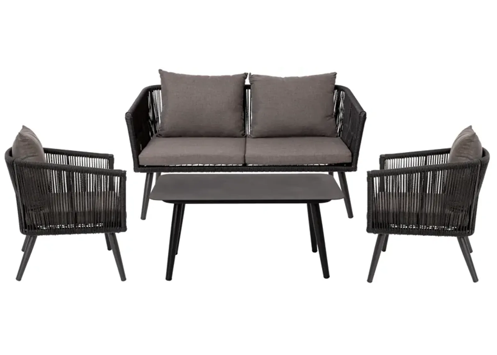 Black Loveseat-2 Chairs-Table