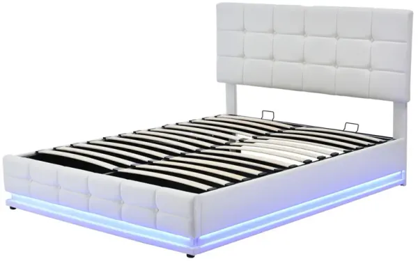 Queen Upholstered Bedroom Set with LED Lights & Storage