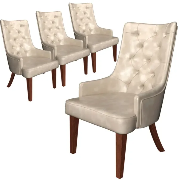 Leisuremod Spruce Collection Modern Wooden Dining Chair in Charcoal Grey Set of 4