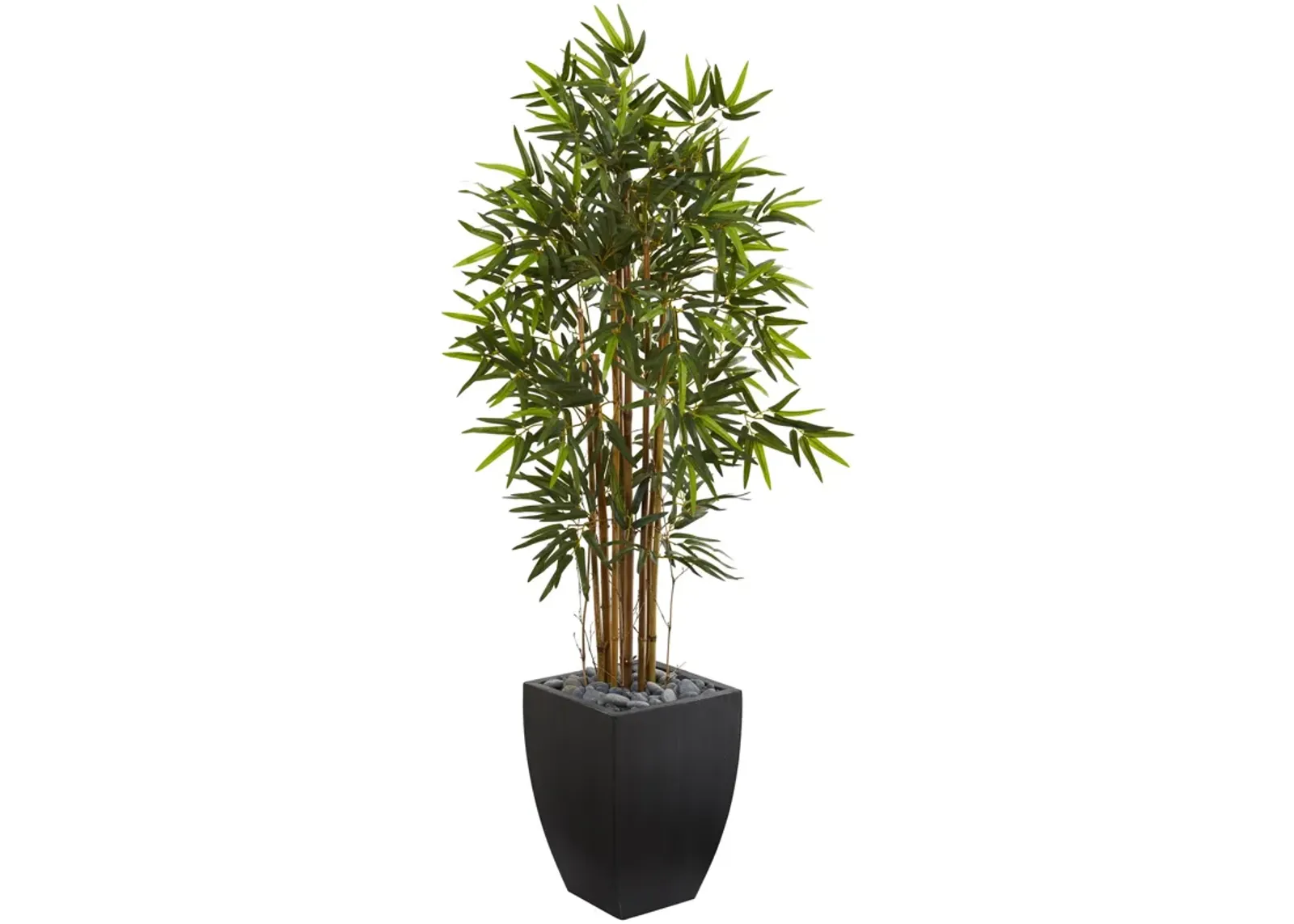 HomPlanti 5 Feet Bamboo Artificial Tree in Black Wash Planter