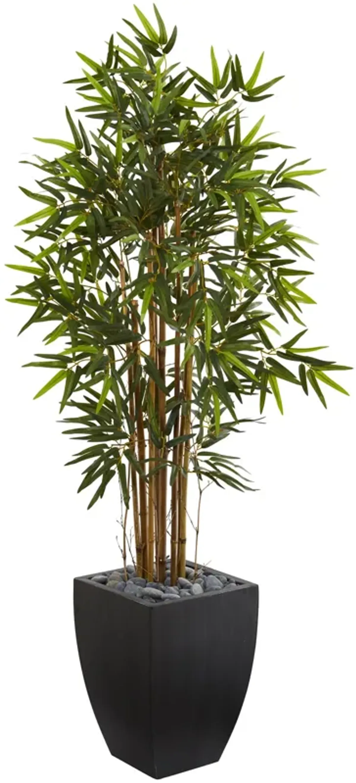 HomPlanti 5 Feet Bamboo Artificial Tree in Black Wash Planter