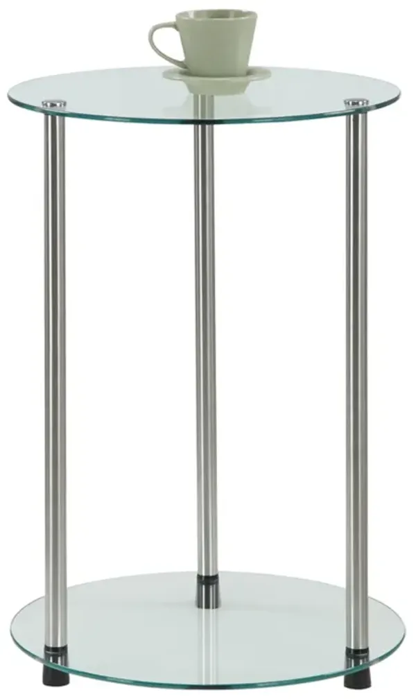 Designs2Go Classic Glass 2 Tier Round End Table