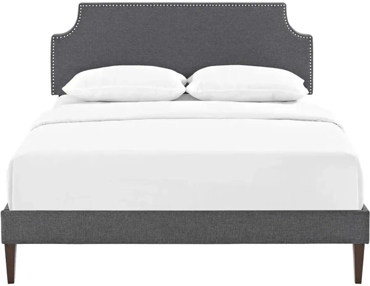 Modway - Corene King Fabric Platform Bed with Squared Tapered Legs Gray