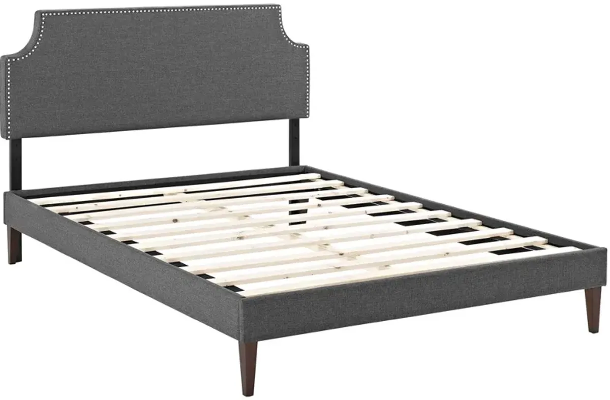 Modway - Corene King Fabric Platform Bed with Squared Tapered Legs Gray