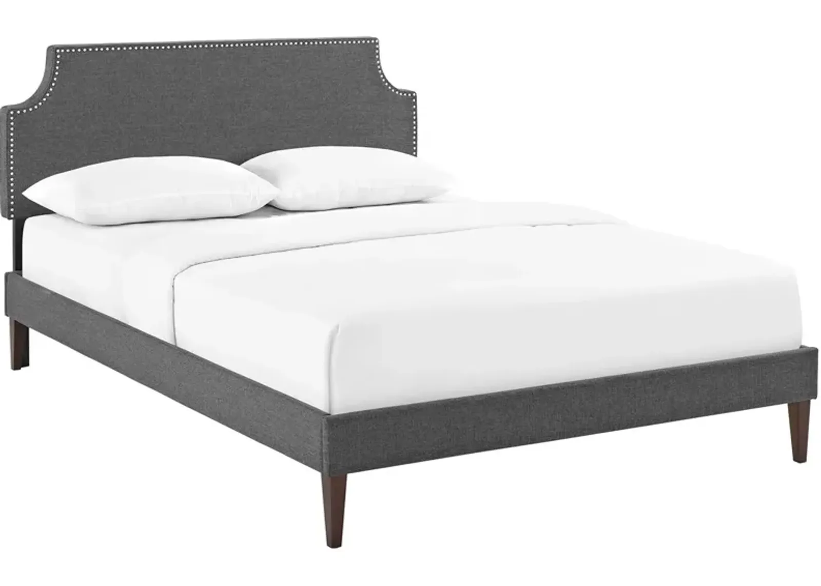 Modway - Corene King Fabric Platform Bed with Squared Tapered Legs Gray