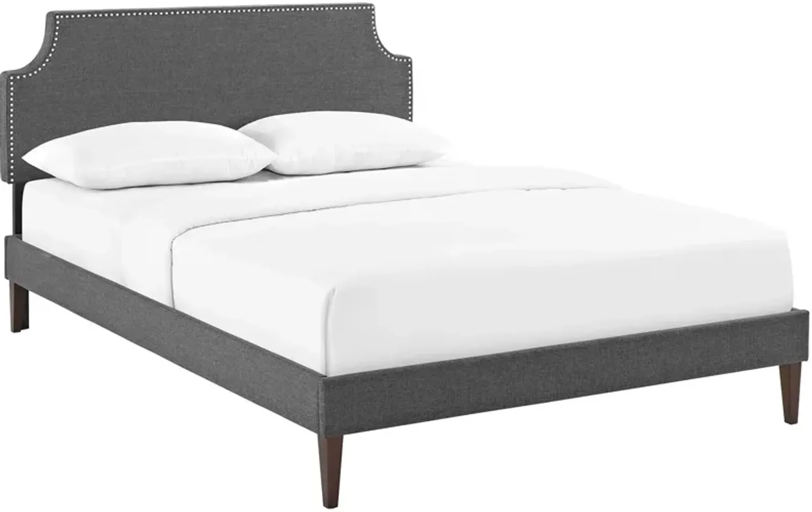 Modway - Corene King Fabric Platform Bed with Squared Tapered Legs Gray