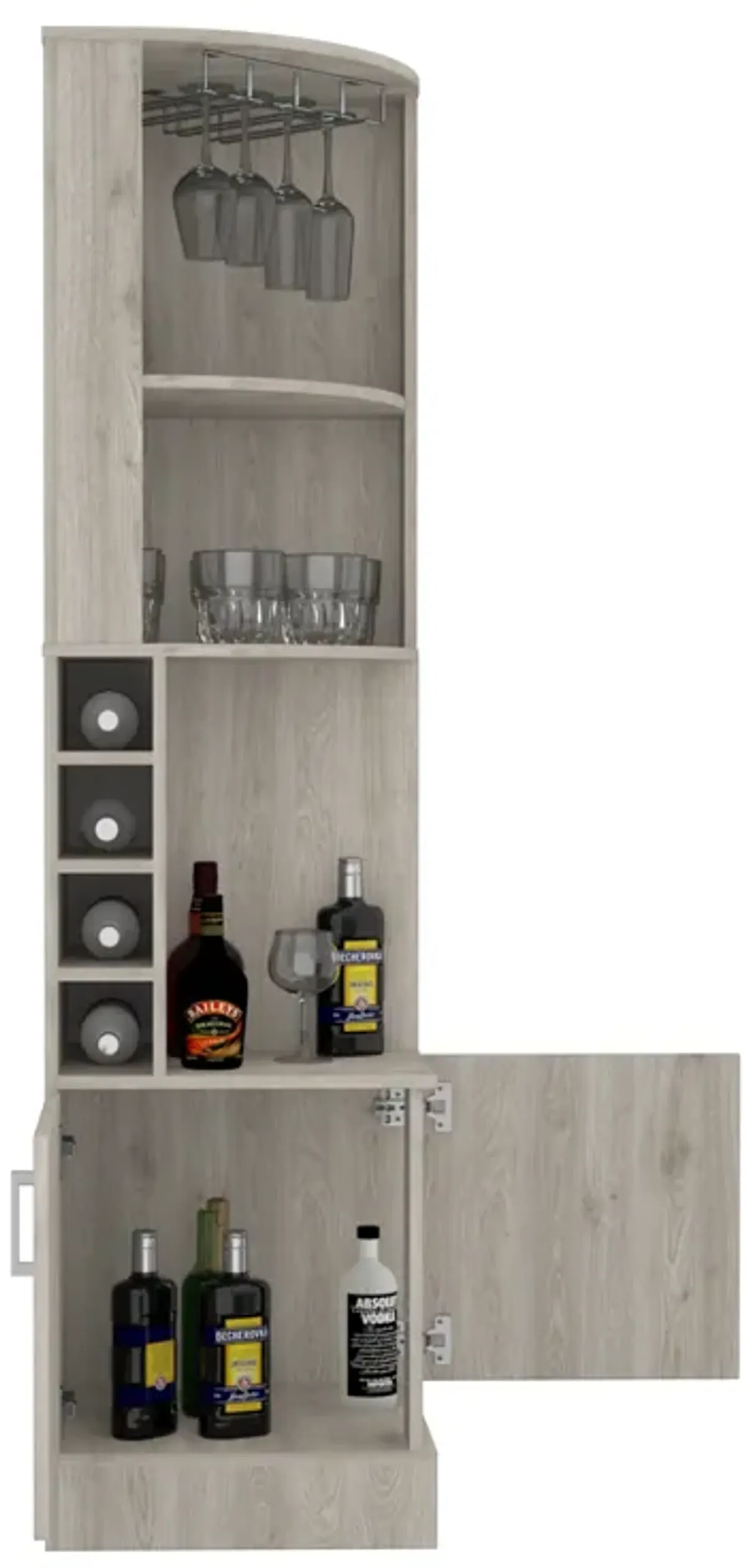 Bar Cabinet Papprika, Living Room, Light Gray