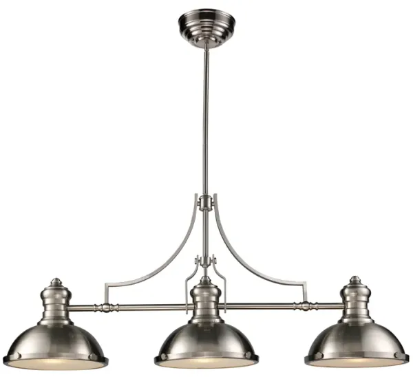 Chadwick 47'' Wide 3-Light Satin Nickel Linear Chandelier