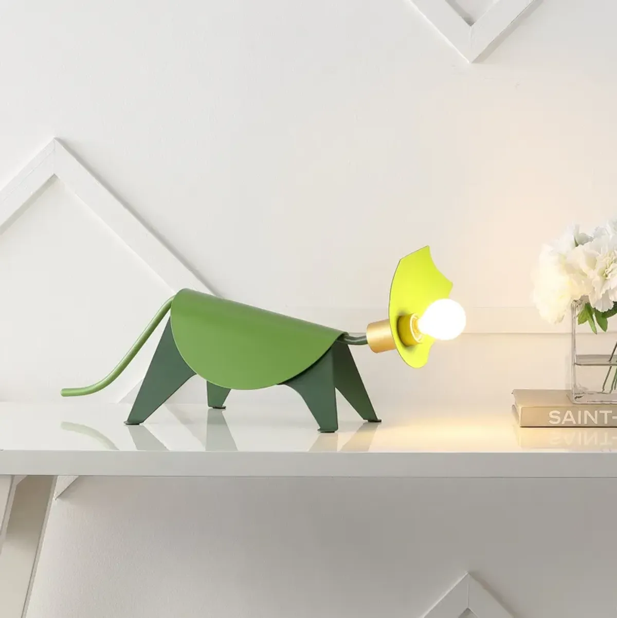 Gretchen Modern Industrial Iron Triceratops LED Kids' Lamp